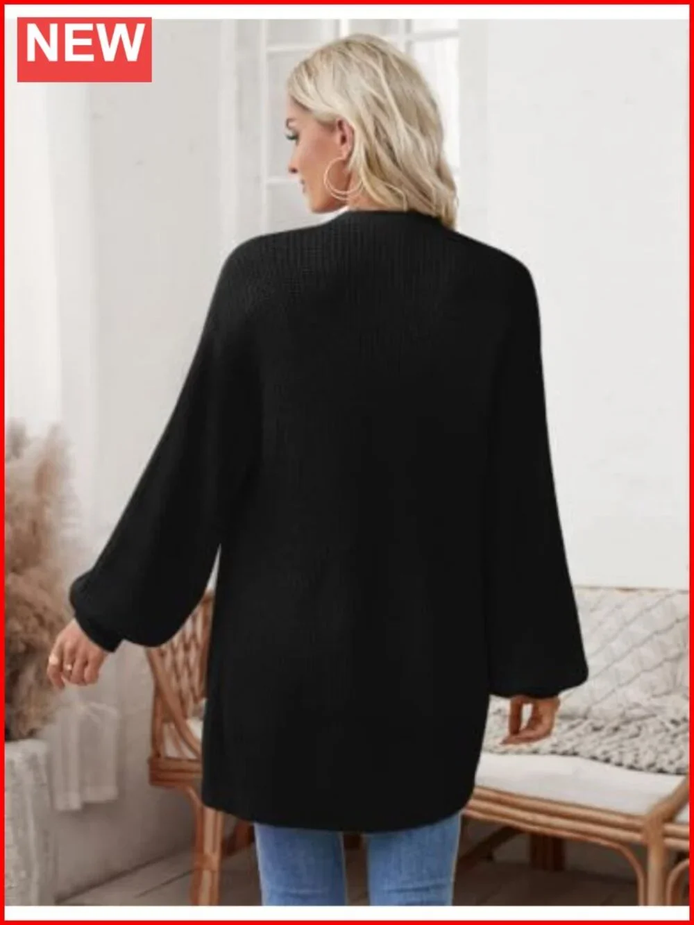 Oversized Chunky Knit Long Sleeve Open Front Cardigan Sweater